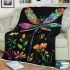 Colorful dragonfly with flowers blanket