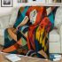 Colorful macaw in the style blanket