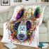 Colorful panda head symmetrical blanket