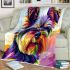 Colorful realistic yorkshire terrier portrait blanket