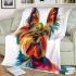 Colorful yorkshire terrier dog blanket
