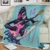 Cool monkey surfing with electric guitar blanket