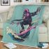 Cool monkey surfing with electric guitar blanket