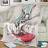 Cool rabbit surfing with electric guitar and headphones blanket