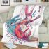 Cool rabbit surfing with electric guitar and headphones blanket