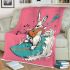 Cool rabbit wearing sunglasses surfing with electric guitar blanket