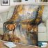 Create an oil painting of majestic deer standing blanket