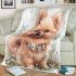 Cute adorable fluffy pomeranian with big eyes blanket