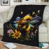 Cute baby bee with flowers blanket