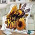 Cute baby bee with sunflowers blanket