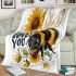 Cute baby bee with sunflowers blanket