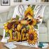 Cute baby bee with sunflowers blanket