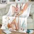 Cute baby deer with flowers in pastel colors blanket