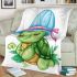 Cute baby turtle cartoon blanket