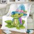 Cute baby turtle cartoon blanket