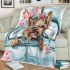 Cute baby yorkshire terrier dog blanket