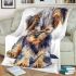 Cute baby yorkshire terrier portrait clipart blanket