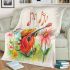 Cute bee and music notes with electric guitar blanket