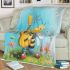 Cute bee and music notes with electric guitar blanket