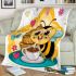 Cute bee with big eyes and coffee blanket