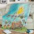 Cute bees and music notes and piano with the sun blanket