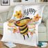 Cute bumblebee with flowers on its wings blanket