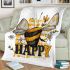 Cute bumblebee with flowers on its wings blanket