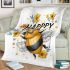 Cute bumblebee with flowers on its wings blanket