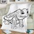 Cute cartoon baby turtle coloring blanket