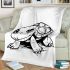 Cute cartoon baby turtle coloring blanket