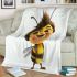 Cute cartoon bee character blanket