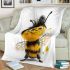 Cute cartoon bee character blanket