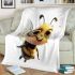 Cute cartoon bee with big eyes blanket