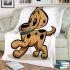 Cute cartoon dog clip art with a simple drawing blanket