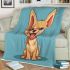 Cute cartoon illustration of a chihuahua dog blanket