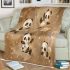 Cute cartoon pandas floating in the sky blanket