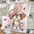 Cute cartoon puppy with balloons blanket