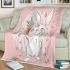 Cute cartoon rabbit with pink ears blanket