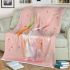 Cute cartoon rabbit with pink ears and tail blanket