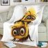 Cute cartoon style bee character blanket