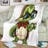 Cute cartoon turtle wearing glasses blanket