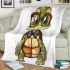 Cute cartoon turtle wearing glasses blanket