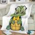 Cute cartoon turtle wearing glasses blanket