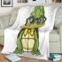 Cute cartoon turtle wearing glasses blanket