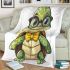 Cute cartoon turtle wearing glasses blanket