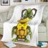 Cute cartoon turtle wearing glasses blanket