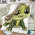 Cute cartoon turtle with big eyes blanket