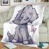 Cute cartoon vector illustration of a puppy sitting blanket