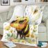 Cute cartoon watercolor baby bee blanket