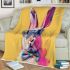 Cute colorful easter bunny with a bow tie and sunglasses blanket